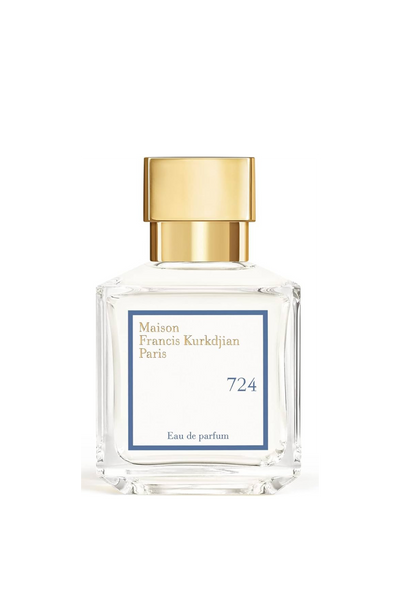 Maison Francis Kurkdjian perfume bottle with gold cap on a white background