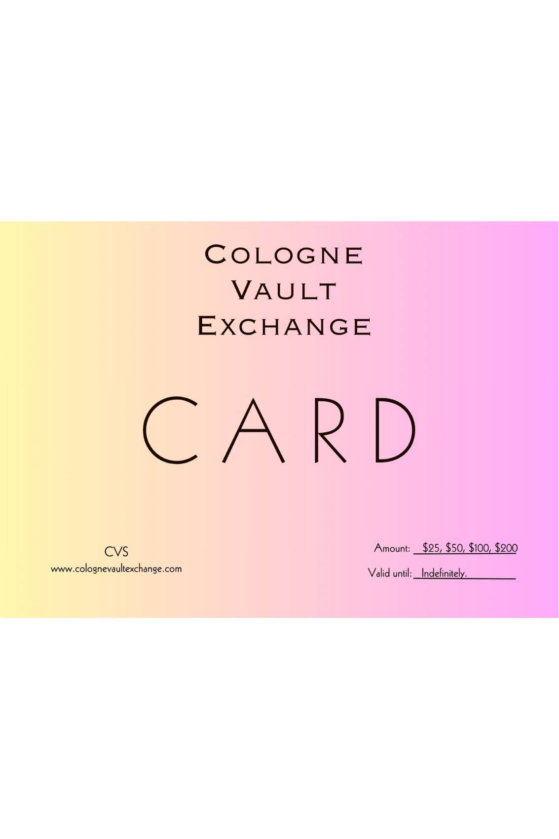 Digital Gift Card Cologne Vault Exchange